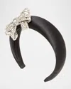 Jennifer Behr Gracelyn Bow Headband In Crystal