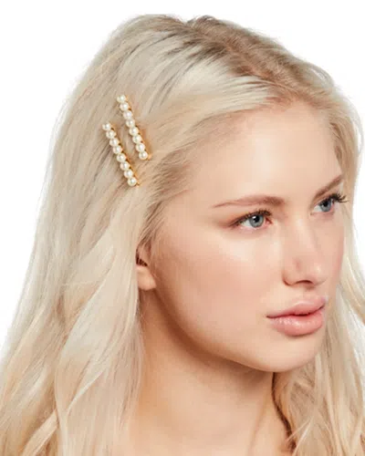 Jennifer Behr Gracie Glass Pearl Bobby Pins, Set Of 2 In Gold