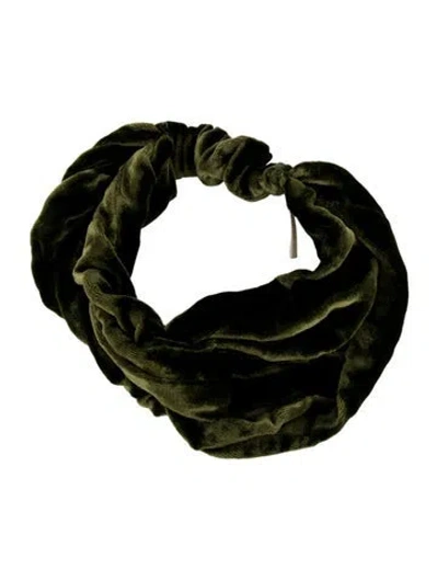 Pre-owned Jennifer Behr Green Velvet Hair Scrunchie