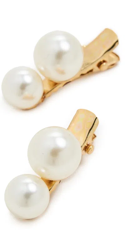 Jennifer Behr Gretel Hair Clips Set Of 2 Pearl