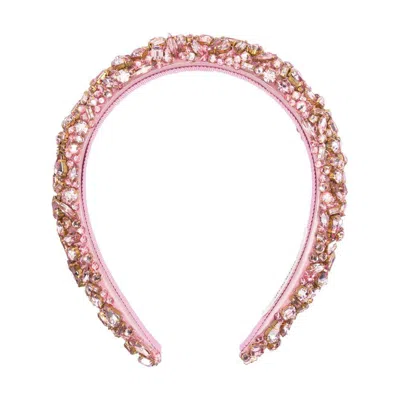 Jennifer Behr Czarina Crystal-embellished Headband In Pink