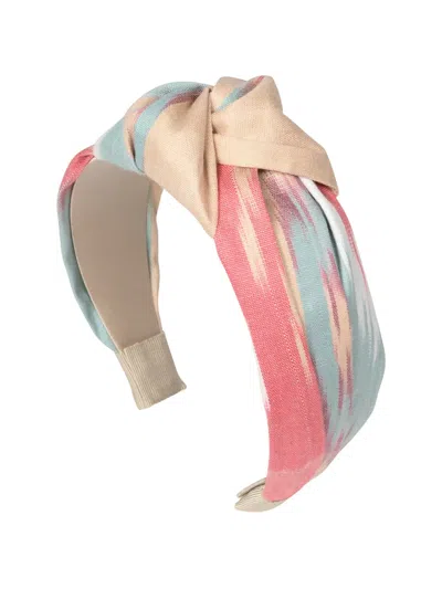 Jennifer Behr Ikat Samaya Knotted Headband In Pink