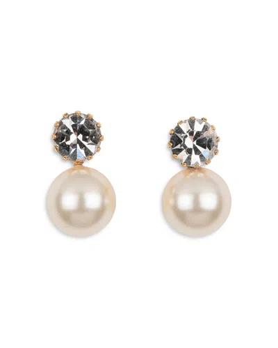 Jennifer Behr Ines Crystal & Imitation Pearl Drop Earrings In Brown