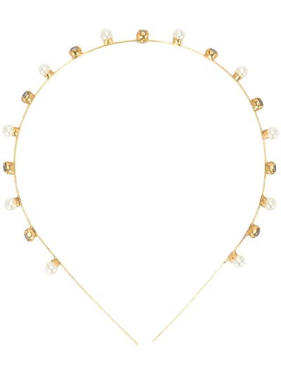 Jennifer Behr Ines Crystal-embellished Headband In Gold