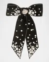 Jennifer Behr Isabelle Bow Barrette In Black Crystal