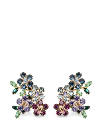 Jennifer Behr Isobel Floral Crystal-embellished Earrings In Multi