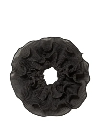 Jennifer Behr Jacinda Pleated Ruffled Hair Accessory In Gray