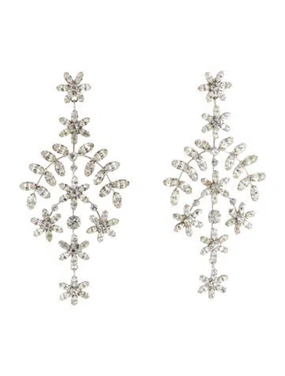 Pre-owned Jennifer Behr Jacqueline Crystal Chandelier Earrings In Transparent