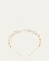 Jennifer Behr Jenna Floral-appliqués Headband In Mother Of Pearl