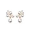 Jennifer Behr White  Gold Earrings In White