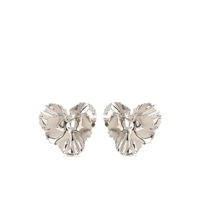 Jennifer Behr Pansy Stud Earrings In Silver