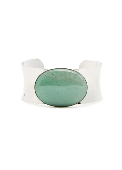 Jennifer Behr Johanna Rhodium-plated Cuff In Green