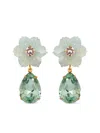 Jennifer Behr Juna Flower-drop Earrings In Green