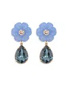 Jennifer Behr Juna Flower-drop Earrings In Blue