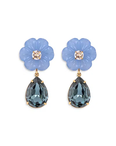 JENNIFER BEHR JUNA GEMSTONE & CRYSTAL FLOWER DROP EARRINGS