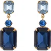 Jennifer Behr Justine Gold-plated Crystal Earrings In Blue
