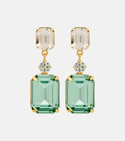Jennifer Behr Justine Gold-plated Drop Earrings In Green
