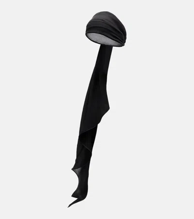 Jennifer Behr Kamryn Silk Georgette Headband In Black