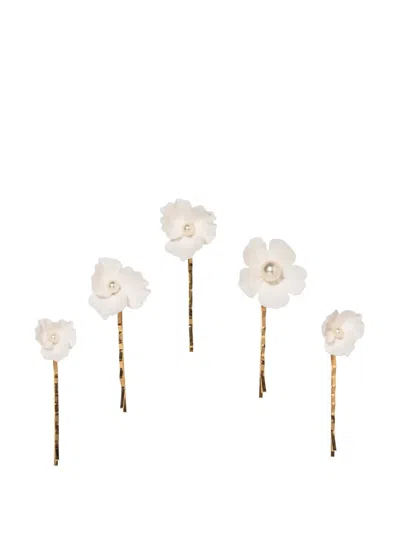 Jennifer Behr Karissa Bobby Pin Set In White