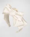 Jennifer Behr Karmen Bow Silk Headband In Cream