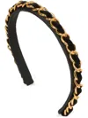 Jennifer Behr Kason 10k Gold-plated Chain Skinny Headband In Black