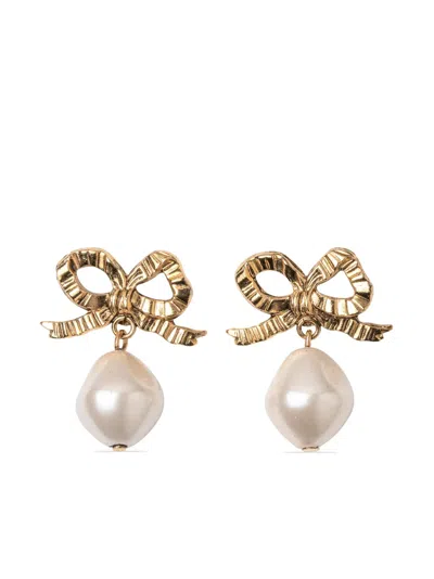 Jennifer Behr Khloe Pearl Drop Earrings In 金色