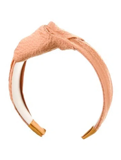 Pre-owned Jennifer Behr Knotted Pleated Headband In Orange