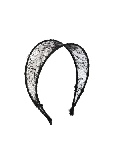 Jennifer Behr Lace Embellished Hair Accessory In Black
