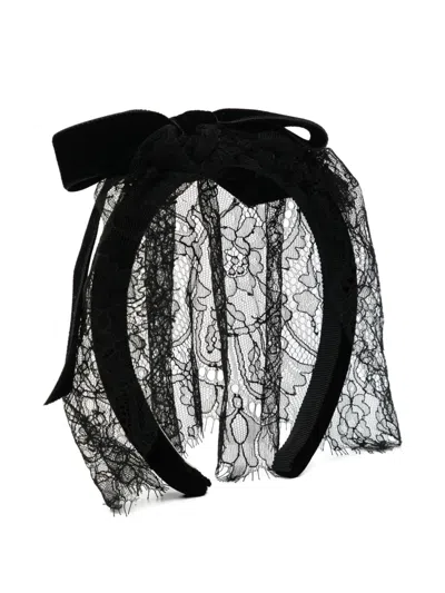 Jennifer Behr Lace Headband In Black