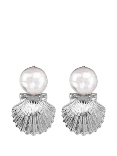 Jennifer Behr Laguna Shell Earrings In Metallic