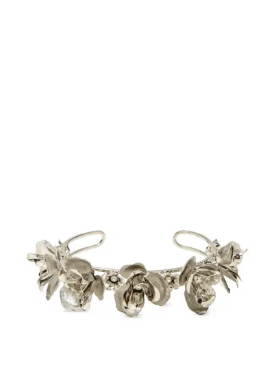 Jennifer Behr Larena Floral Headband In Silver
