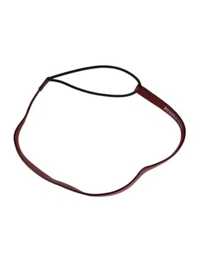 Pre-owned Jennifer Behr Leather Elastic Headband In Red