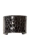 Jennifer Behr Leather-embossed Ponywrap In Black