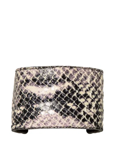 Jennifer Behr Leather-embossed Ponywrap In Neutral