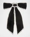 Jennifer Behr Lennox Bow Barrette In Black Pearl