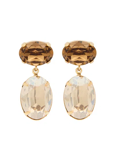 Jennifer Behr Lenora 18kt Gold-plated Drop Earrings In Brown