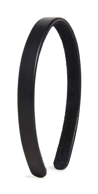 Jennifer Behr Leon Headband In Leather Black