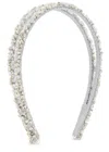 Jennifer Behr Leonora Crystal-embellished Metallic Silk Headband In Silver