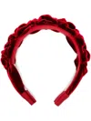 Jennifer Behr Velvet Lia Headband In Red