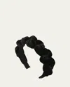Jennifer Behr Lia Knot Velvet Headband In Black