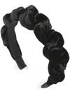 Jennifer Behr Lia Knot Velvet Headband In Black