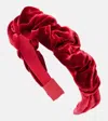 Jennifer Behr Velvet Lia Headband In Red