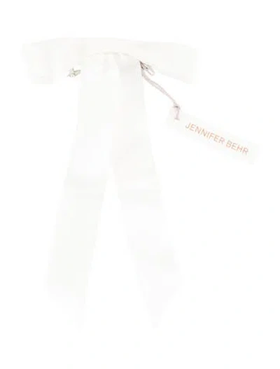 Pre-owned Jennifer Behr Long Tail  Hair Bow In White