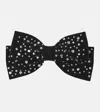 Jennifer Behr Loren Crystal-embellished Velvet Bow Barrette In Black