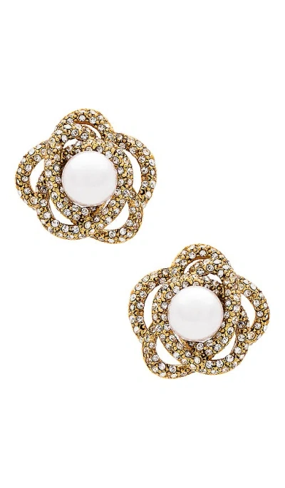Jennifer Behr Loren Earrings In Crystal Antique Gold