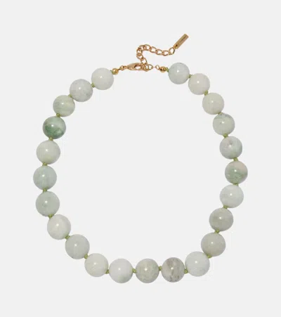 Jennifer Behr Louisa 18kt Gold-plated Embellished Necklace In Green