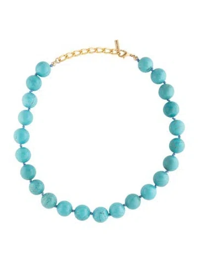 Pre-owned Jennifer Behr Louisa Bead Strand Necklace, 20" In Blue