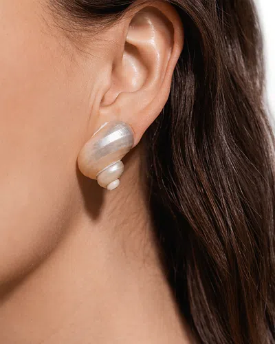 Jennifer Behr Luca Shell Stud Earrings In White