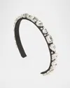 Jennifer Behr Lucia Embellished Headband In Black Crystal