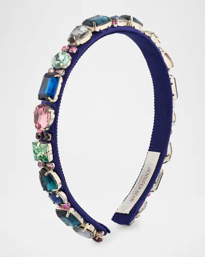 Jennifer Behr Lucia Embellished Headband In Blue